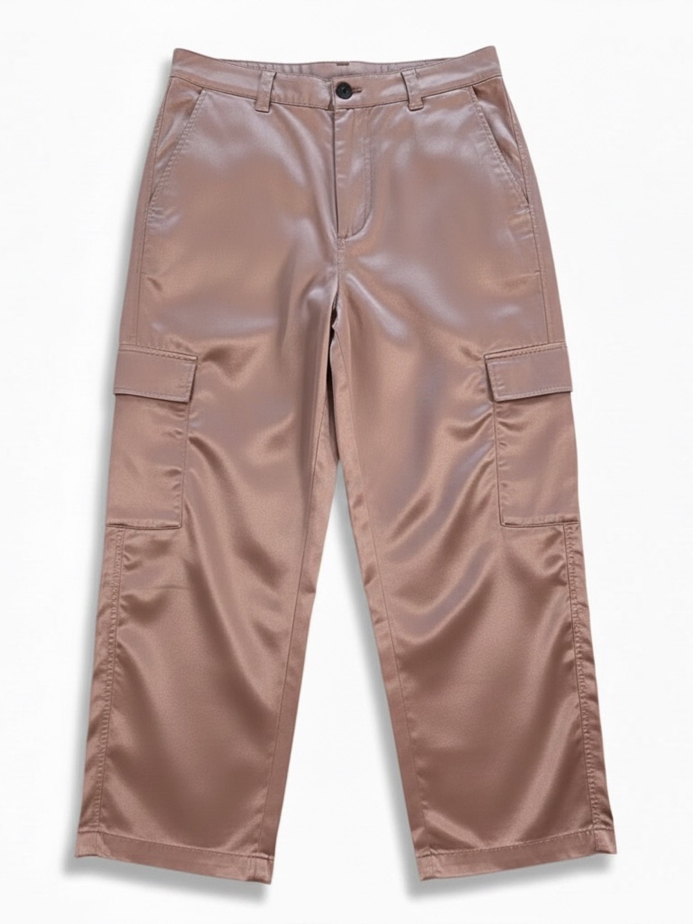Old Navy High-Waisted Satin Cropped Cargo Pants – Mauv-aliscious – Size 12